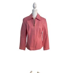 Vintage Colbrook Pink Leather Jacket Size M.